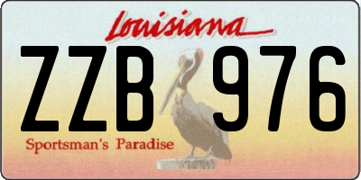 LA license plate ZZB976