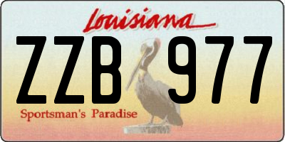 LA license plate ZZB977