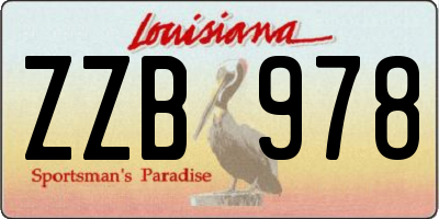 LA license plate ZZB978