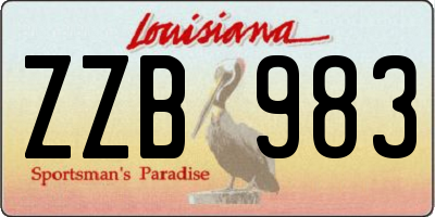 LA license plate ZZB983