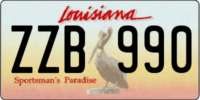 LA license plate ZZB990