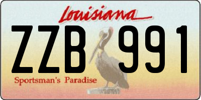 LA license plate ZZB991