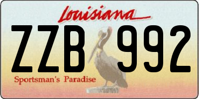 LA license plate ZZB992