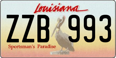 LA license plate ZZB993