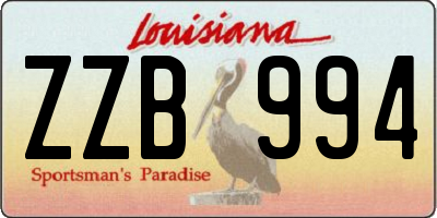 LA license plate ZZB994