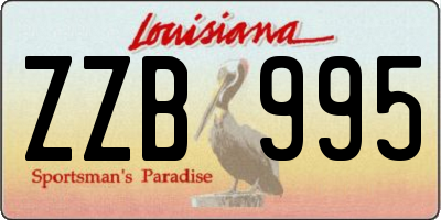 LA license plate ZZB995