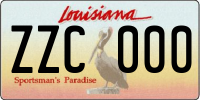 LA license plate ZZC000