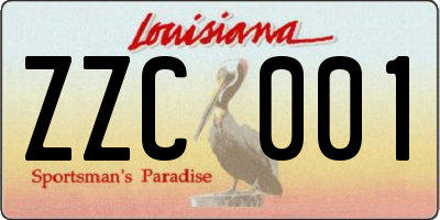 LA license plate ZZC001