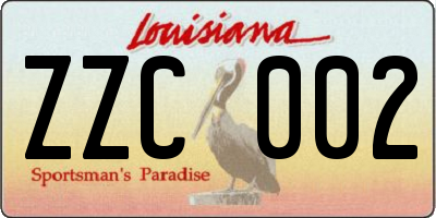 LA license plate ZZC002