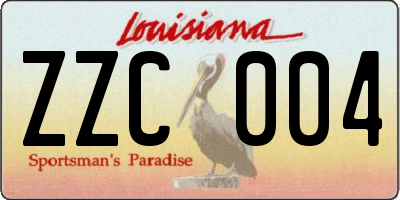 LA license plate ZZC004