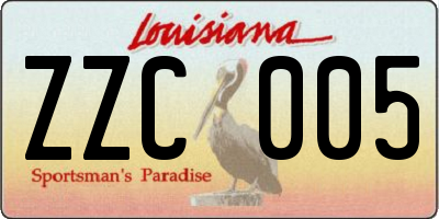 LA license plate ZZC005