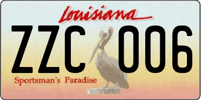 LA license plate ZZC006