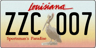 LA license plate ZZC007