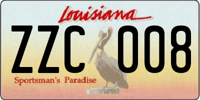 LA license plate ZZC008