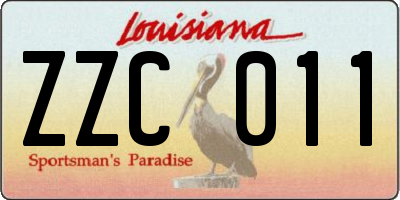 LA license plate ZZC011