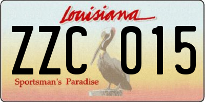 LA license plate ZZC015