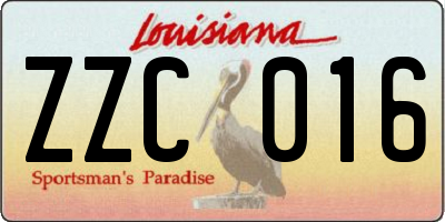 LA license plate ZZC016