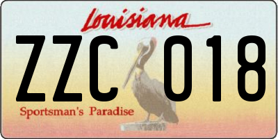 LA license plate ZZC018