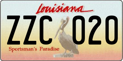 LA license plate ZZC020