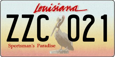 LA license plate ZZC021