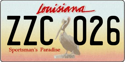 LA license plate ZZC026