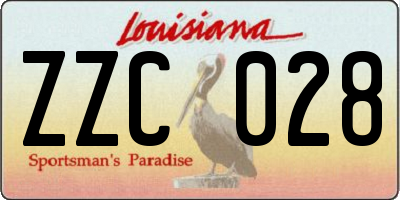 LA license plate ZZC028