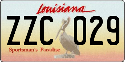 LA license plate ZZC029