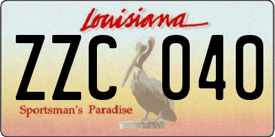 LA license plate ZZC040