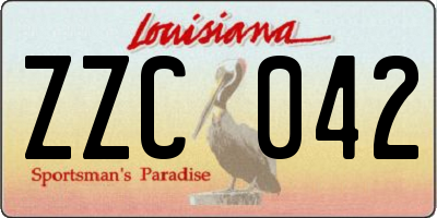 LA license plate ZZC042