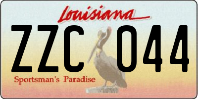 LA license plate ZZC044