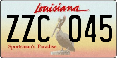 LA license plate ZZC045