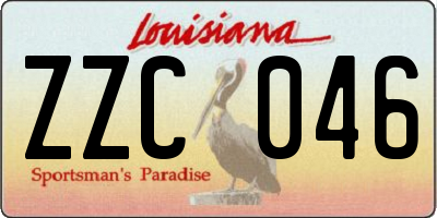 LA license plate ZZC046