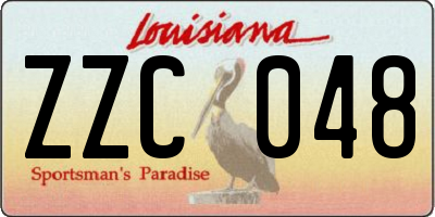 LA license plate ZZC048