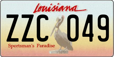 LA license plate ZZC049