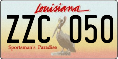 LA license plate ZZC050