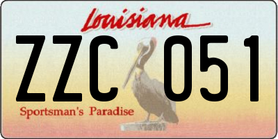 LA license plate ZZC051