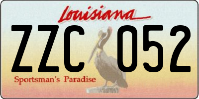 LA license plate ZZC052