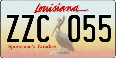 LA license plate ZZC055