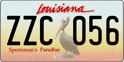 LA license plate ZZC056