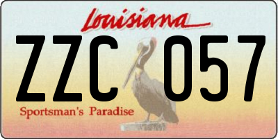 LA license plate ZZC057