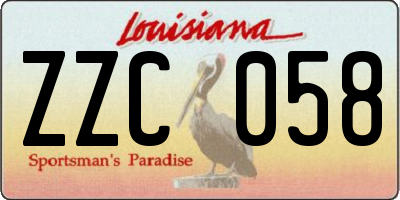 LA license plate ZZC058