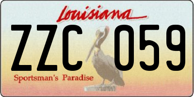 LA license plate ZZC059