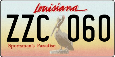 LA license plate ZZC060