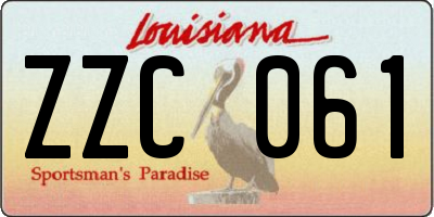 LA license plate ZZC061