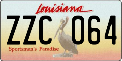 LA license plate ZZC064