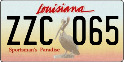 LA license plate ZZC065