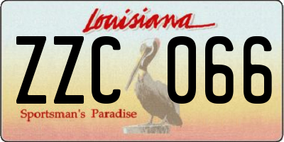 LA license plate ZZC066