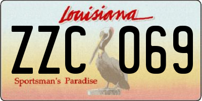 LA license plate ZZC069