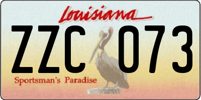 LA license plate ZZC073