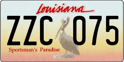 LA license plate ZZC075